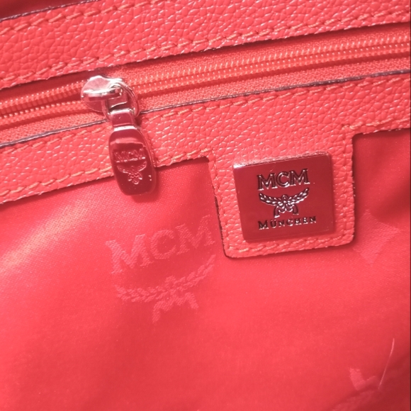 MCM Visetos Salmon Leather Studded Tote Bag + Dust Bag - Picture 16 of 16